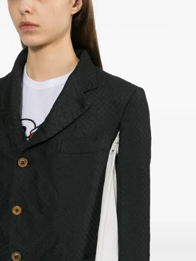 Comme Des Garçons Textured Suit Jacket In Black