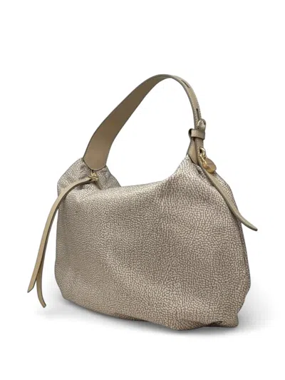 Borbonese Medium Prive Shoulder Bag In Gray