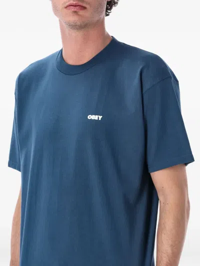 Obey Watching T-shirt In Blue