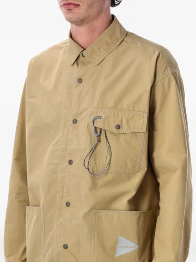 And Wander Technical Shirt Jacket In Green