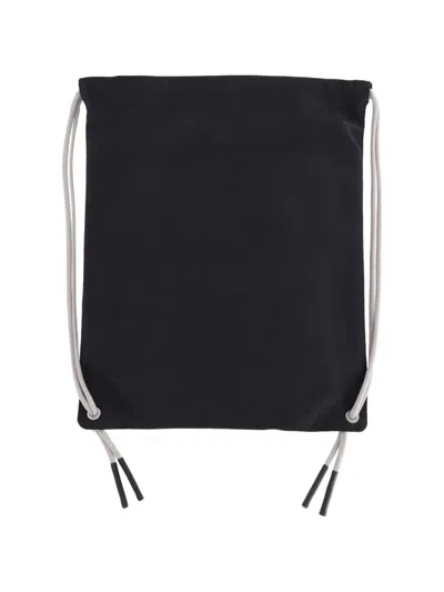 Rick Owens Drawstring Leather Backpack In Black