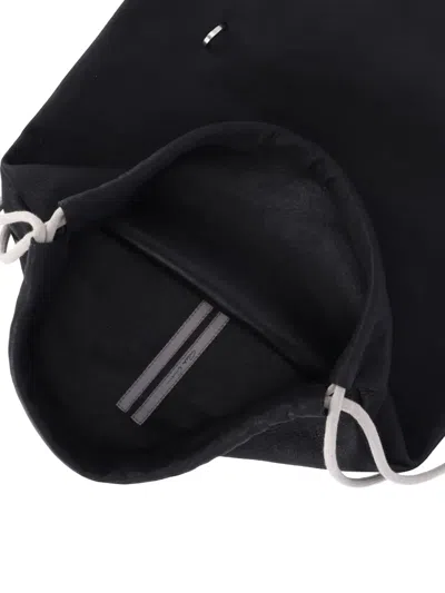 Rick Owens Drawstring Leather Backpack In Black