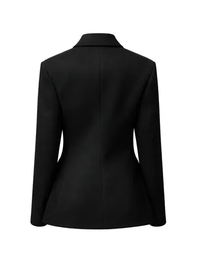 Loewe Wool Blend Blazer Notch Lapel Single Breasted In Black