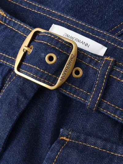 Zimmermann Luna Utility Denim Flared Jeans In Blue