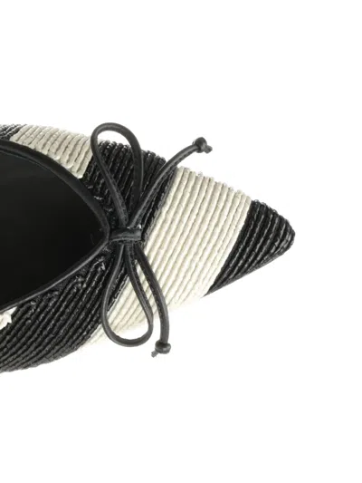 Jacquemus Les Escarpins Tourni 80 Striped Faux Raffia Pumps In Black