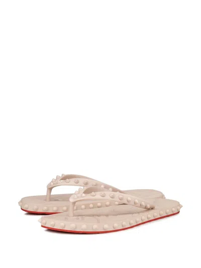 Christian Louboutin Super Loubi Flip-flops Milk Coloured Women In Pink