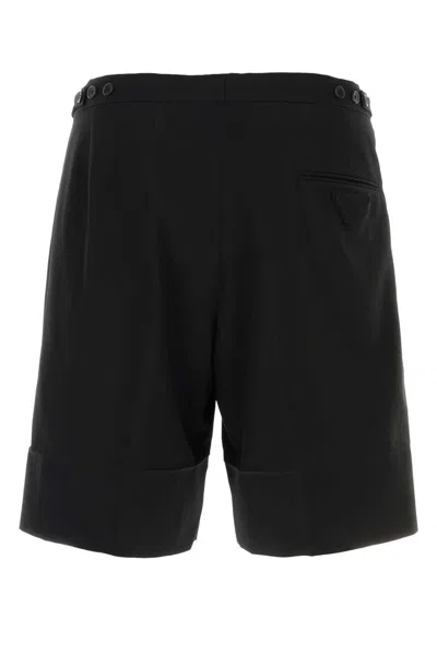 Prada Triangle-patch Shorts In Black