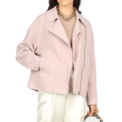 Herno Multicolor Polyamide Biker Jacket In Pink
