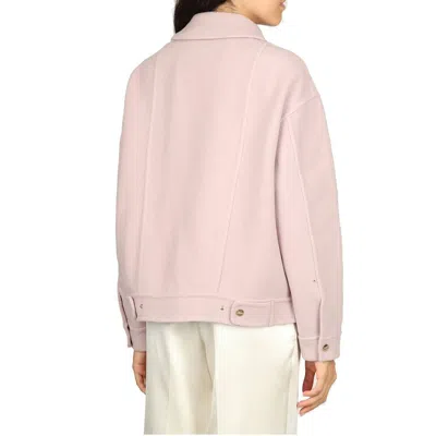 Herno Multicolor Polyamide Biker Jacket In Pink