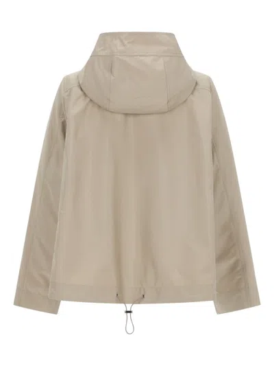 Fay Short Parka With Hook And Loop Closure In Neutral