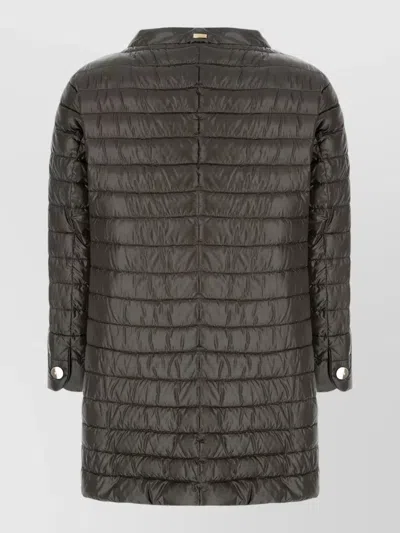 Herno Long Nylon Down Jacket Padded Quilted Shiny In Multi