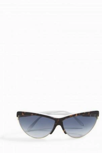 Victoria Beckham Combination Cat Sunglasses In Amber Optic White/blue
