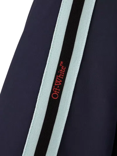 Off-white Acetate Blend Padded Bomber Jacket In Blue