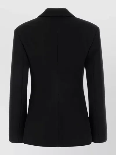 Loewe Wool Blend Blazer Notch Lapel Single Breasted In Black