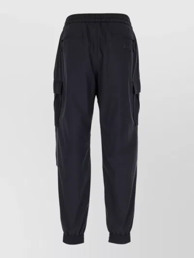Dolce & Gabbana Polyester Blend Pants Side Cargo Pockets In Black