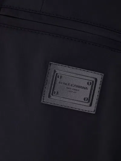 Dolce & Gabbana Polyester Blend Pants Side Cargo Pockets In Black