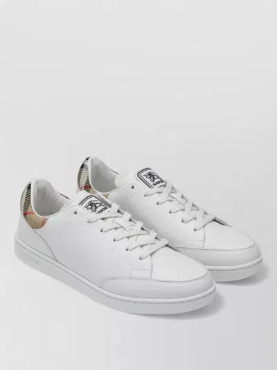 Burberry Low Top Sneakers Contrast Heel Detail Rubber Sole In Multi