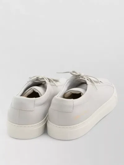 Common Projects Suede Low Profile Sneakers With Rubber Sole In White