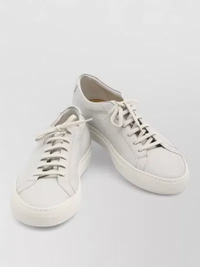Common Projects Suede Low Profile Sneakers With Rubber Sole In White