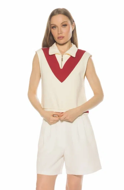 Alexia Admor Denise Collared Top In Neutral