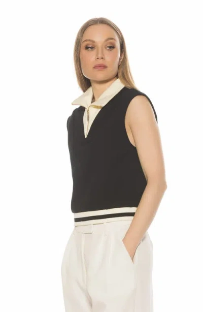 Alexia Admor Denise Collared Top In Brown