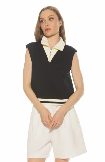 Alexia Admor Denise Collared Top In Brown