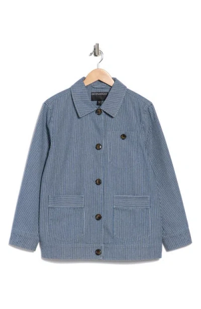 Bernardo Stripe Cotton Jacket In Blue