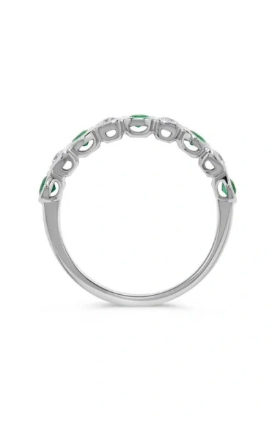 H.j. Namdar Emerald & Diamond Stacking Ring In Pattern