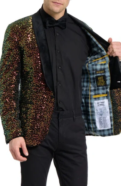 Opposuits Sequins Mens Slim Fit Suit Jacket In Multi