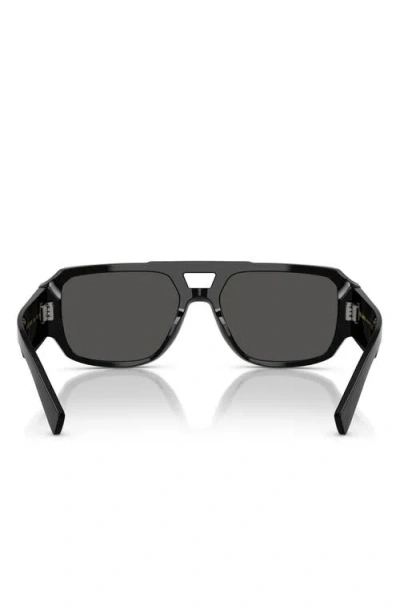 Dolce & Gabbana Dolce&gabbana 57mm Pilot Sunglasses In Black