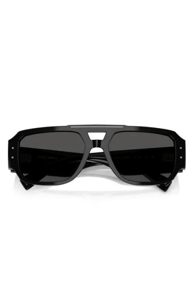 Dolce & Gabbana Dolce&gabbana 57mm Pilot Sunglasses In Black