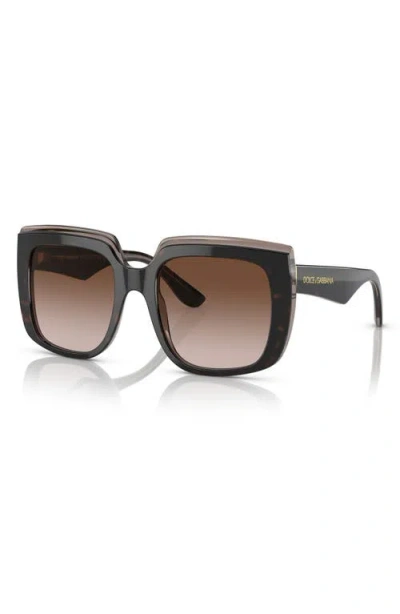 Dolce & Gabbana Capri Square-frame Sunglasses In Gold