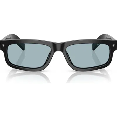 Prada 57mm Rectangular Optical Glasses In Gray