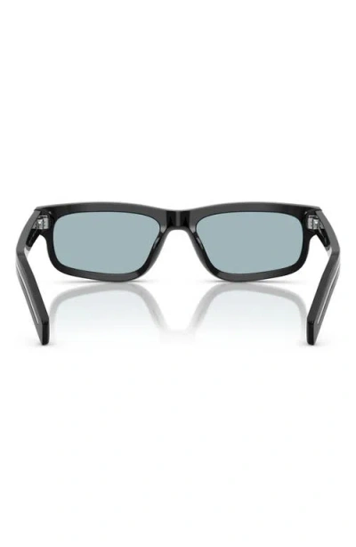 Prada 57mm Rectangular Optical Glasses In Gray
