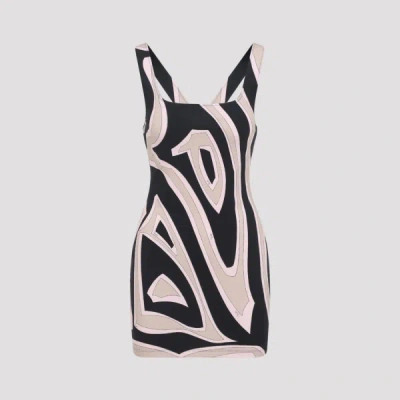 Pucci Viscose Mini Dress Geometric Pattern In Multi