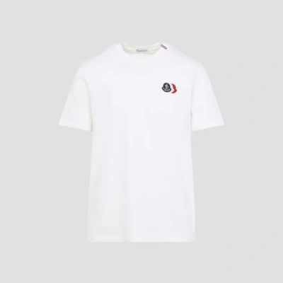Moncler Short Sleeve Jersey T Shirt Tricolor Collar In Multi