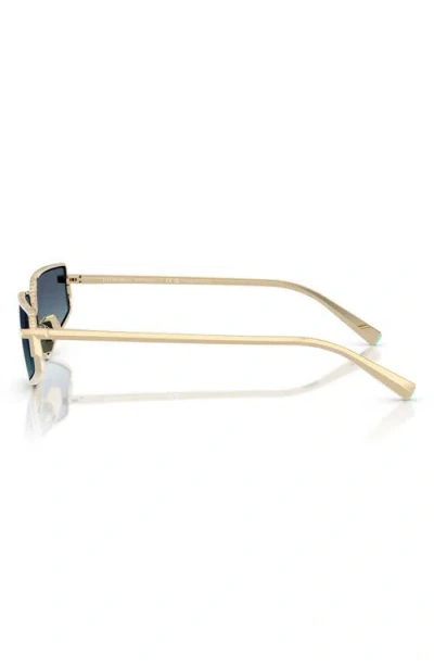 Tiffany & Co . 60mm Irregular Rectangular Sunglasses In Gold