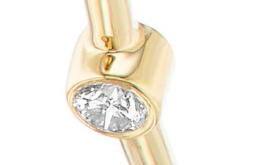 Uniform Object Float Bezel Set Diamond Hoop Earrings In Green