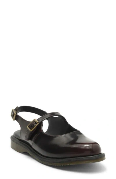 Dr. Martens Madaline Mary Jane Rub Off Leder Sling Back Schuhe In Burgundy