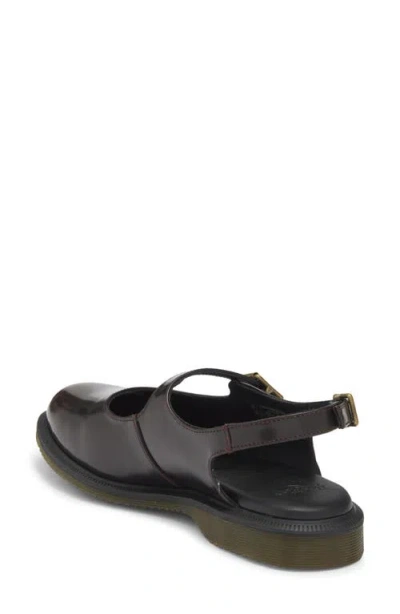 Dr. Martens Madaline Mary Jane Rub Off Leder Sling Back Schuhe In Burgundy