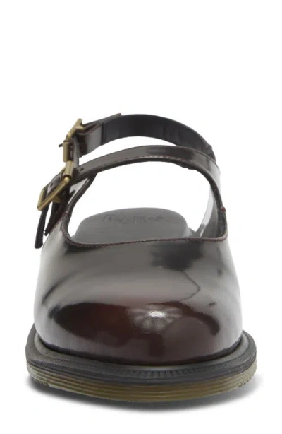 Dr. Martens Madaline Mary Jane Rub Off Leder Sling Back Schuhe In Burgundy