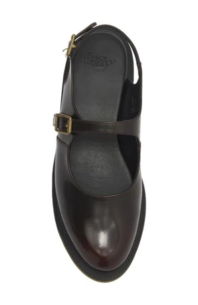 Dr. Martens Madaline Mary Jane Rub Off Leder Sling Back Schuhe In Burgundy