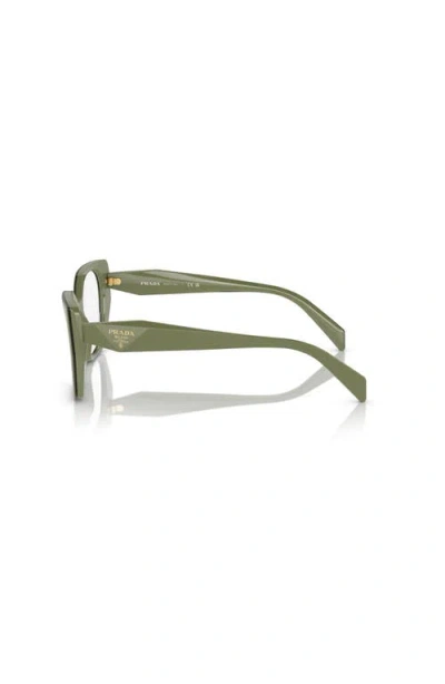 Prada 54mm Irregular Optical Glasses In Metallic