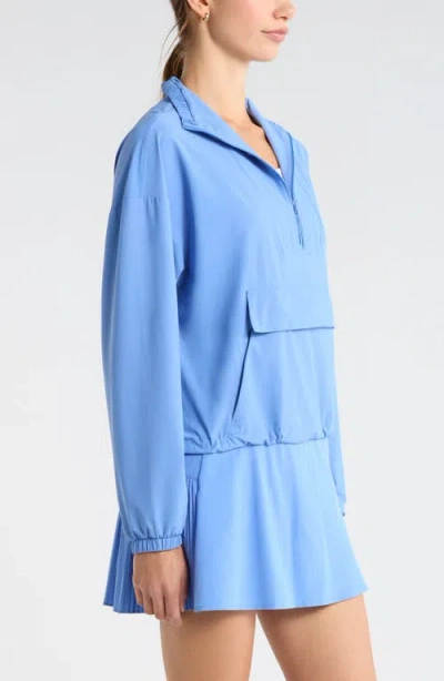 Zella Transit Pullover Jacket In Blue