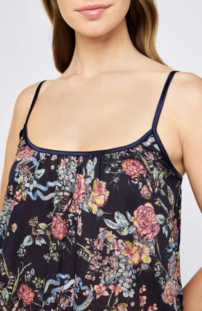 Papinelle Layla Floral Cotton Nightgown In Blue