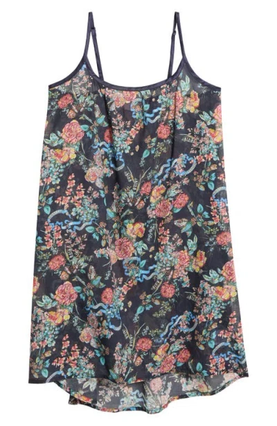 Papinelle Layla Floral Cotton Nightgown In Blue
