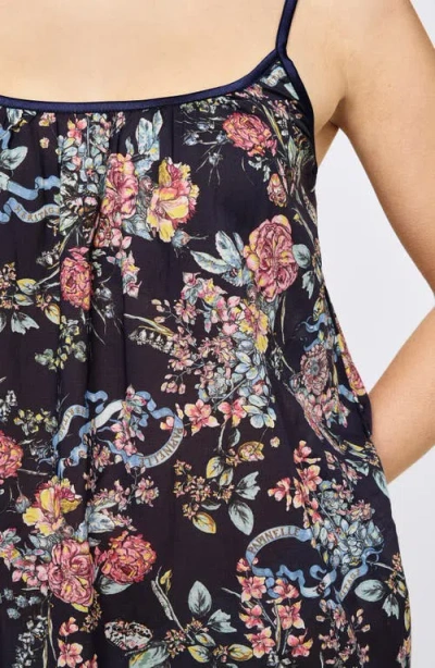 Papinelle Layla Floral Cotton Nightgown In Blue