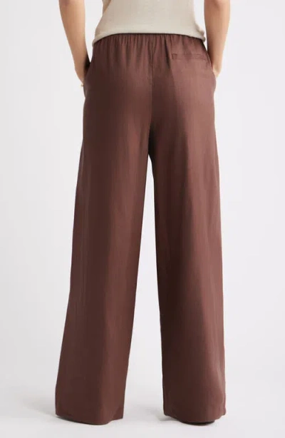 Nordstrom Linen Blend Drawstring Pants In Brown