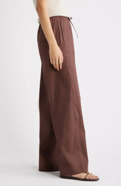 Nordstrom Linen Blend Drawstring Pants In Brown