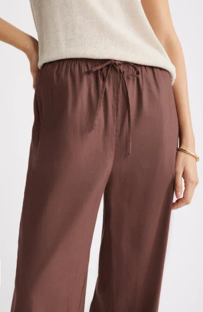Nordstrom Linen Blend Drawstring Pants In Brown
